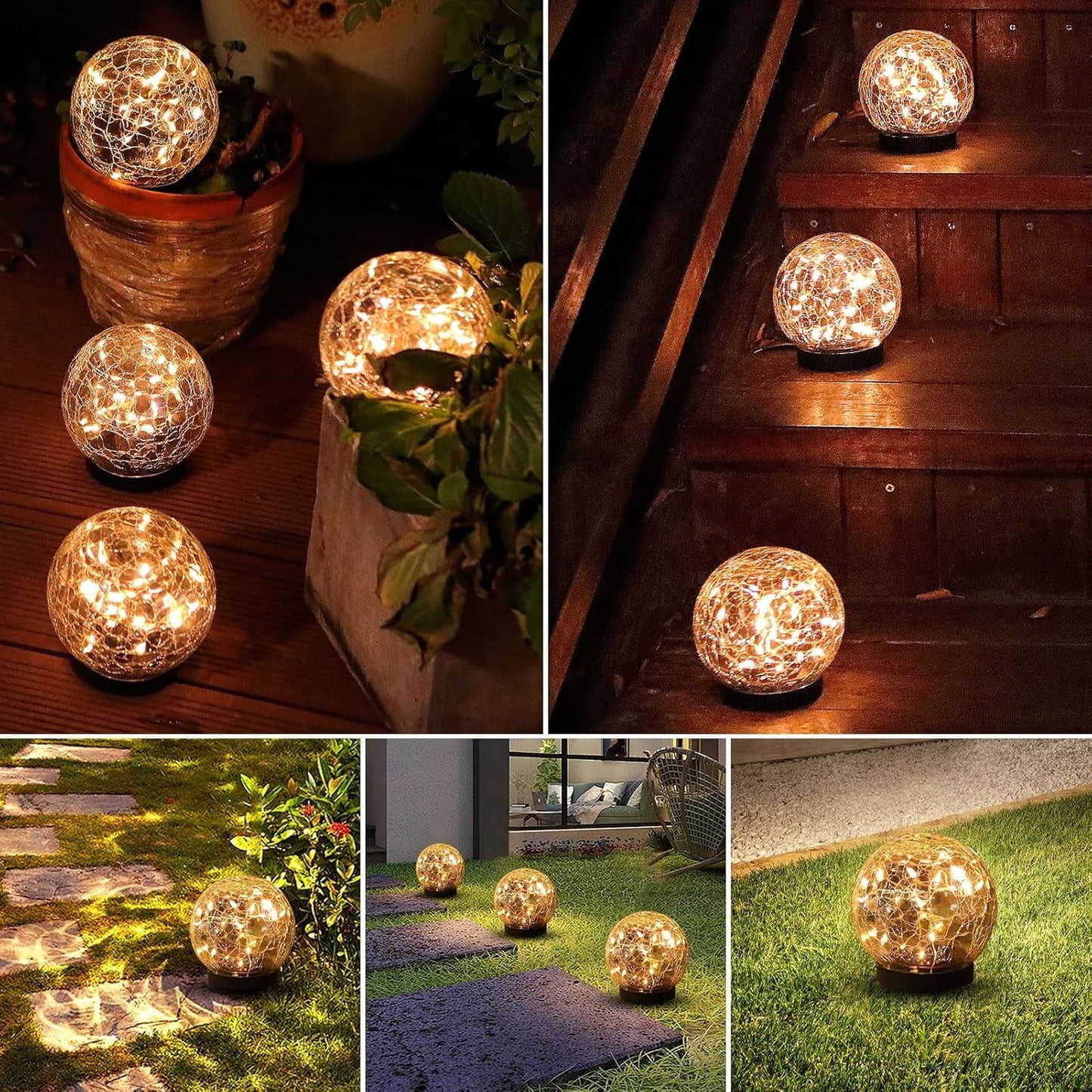 Solar Globe Lights Outdoor Waterproof-Solar Balls