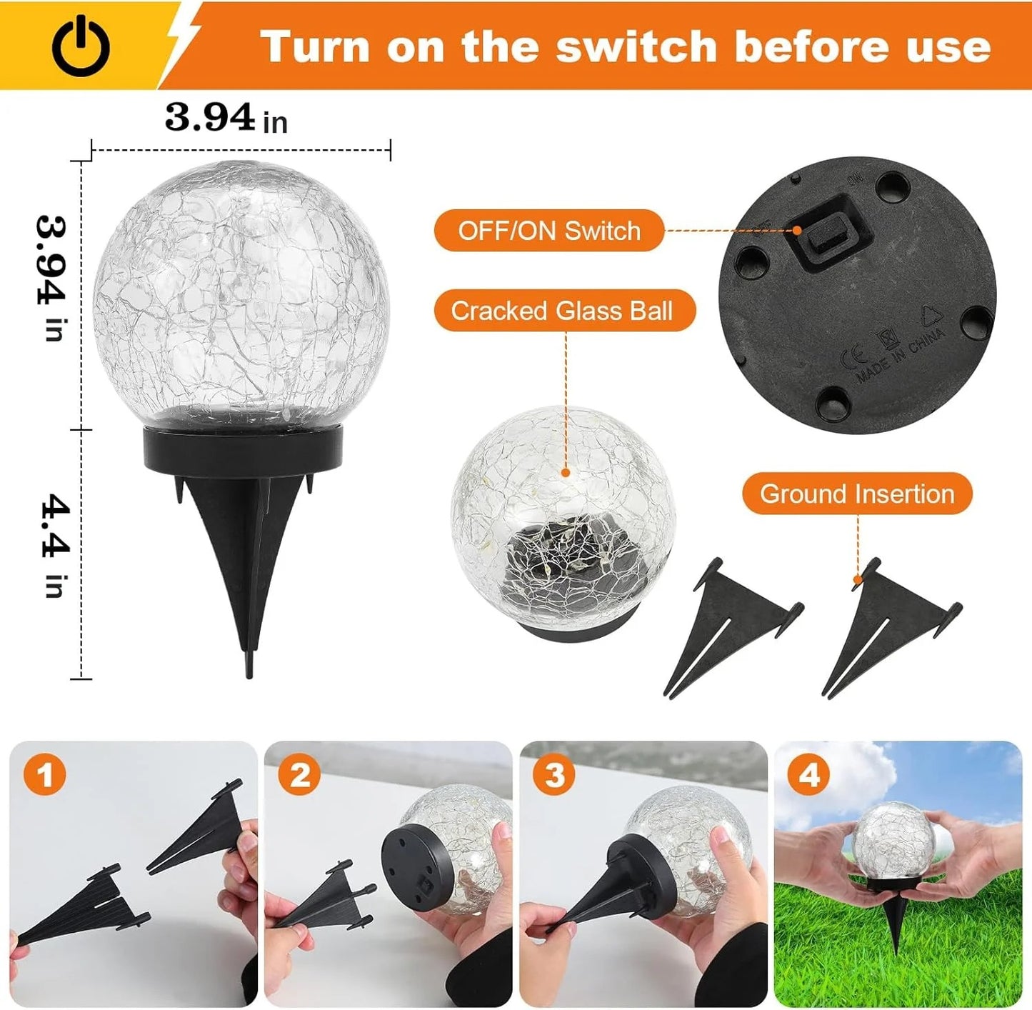 Solar Globe Lights Outdoor Waterproof-Solar Balls