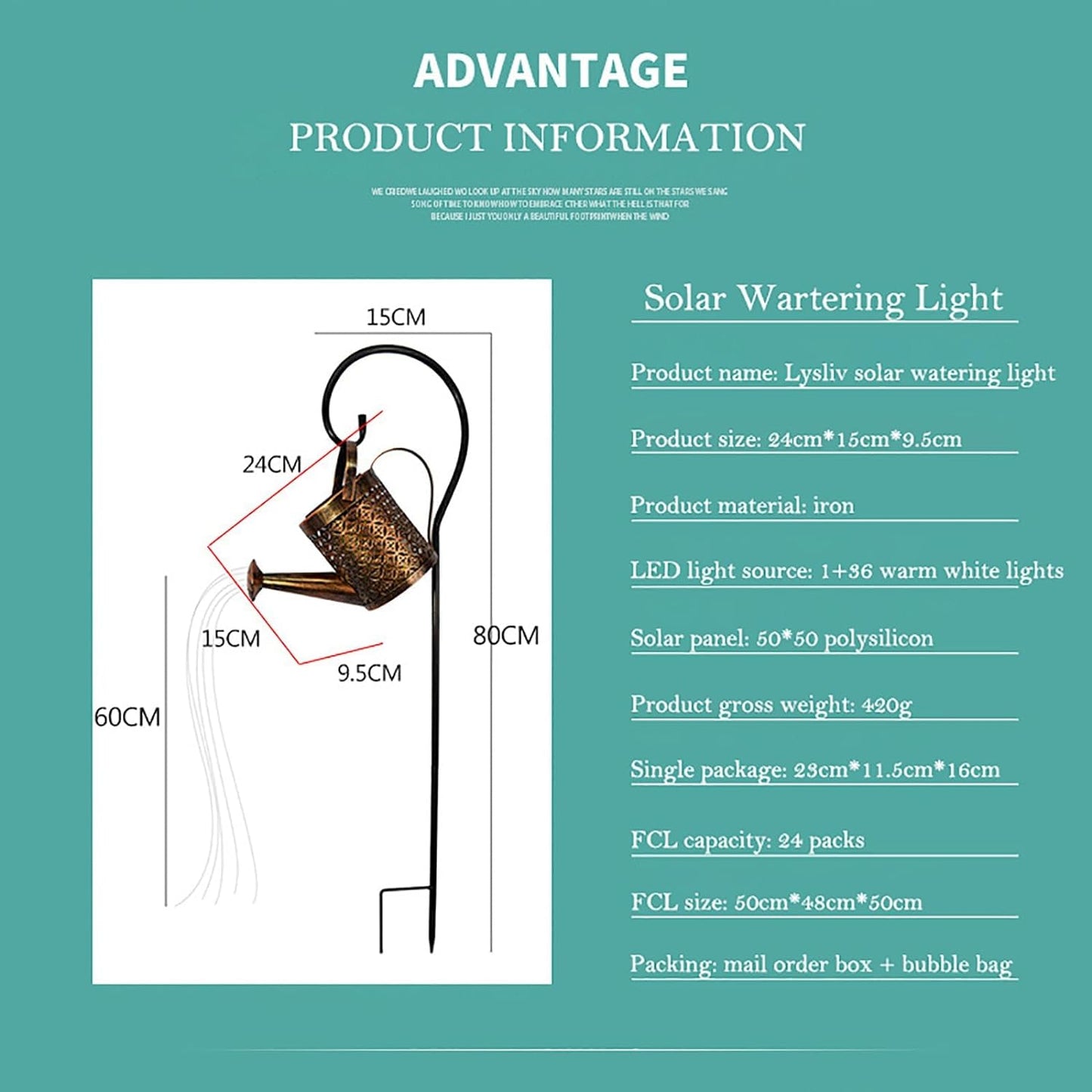 Solar Watering Can Light (Coin)