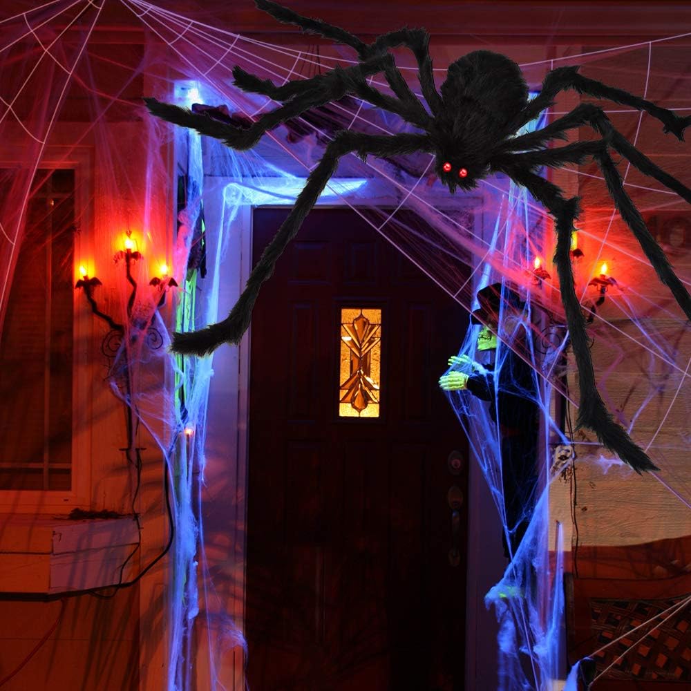 Lysliv Halloween Spider Web and Giant Spider Decorations