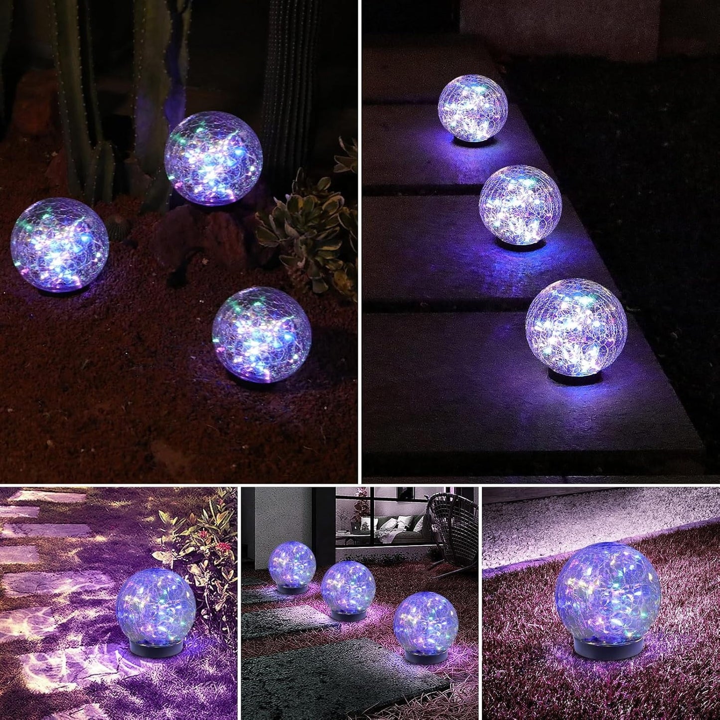 Solar Globe Lights Outdoor Waterproof-Solar Balls