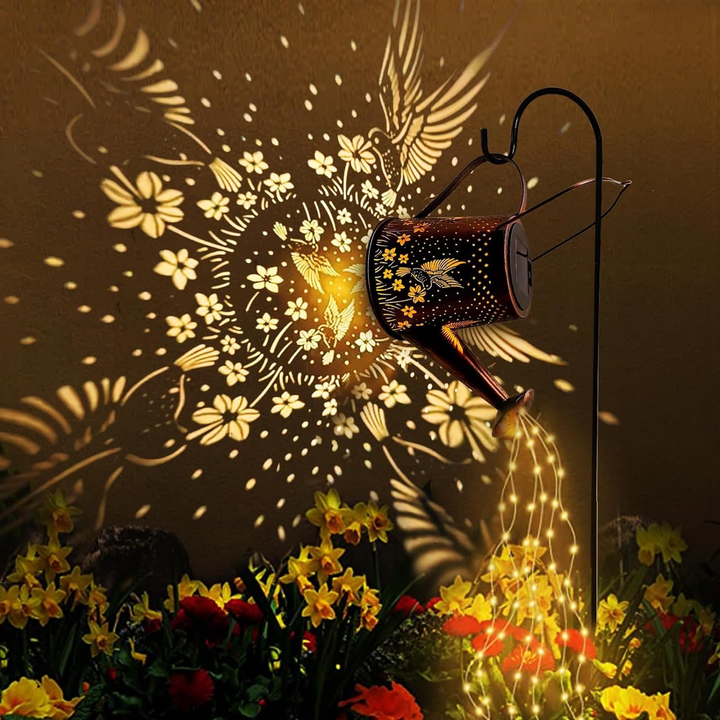 Solar Watering Can Outdoor Lights (Hummingbird)