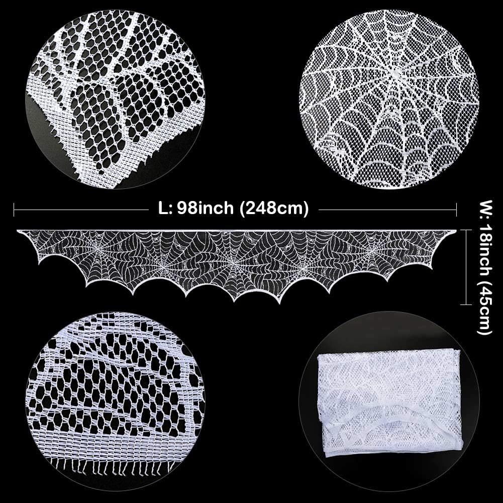 Lysliv Black Lace Spiderweb Halloween Decoration