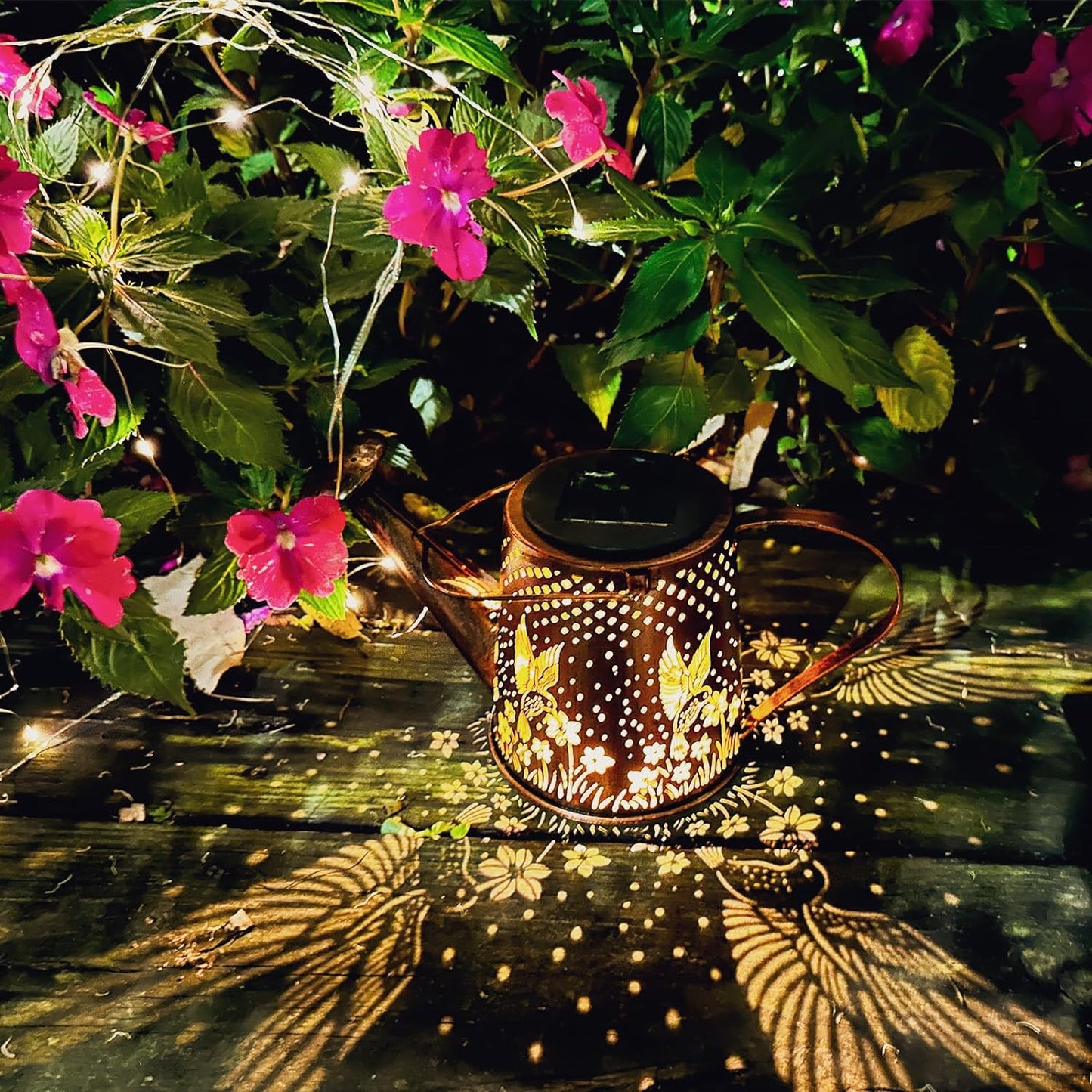 Solar Watering Can Outdoor Lights (Hummingbird)