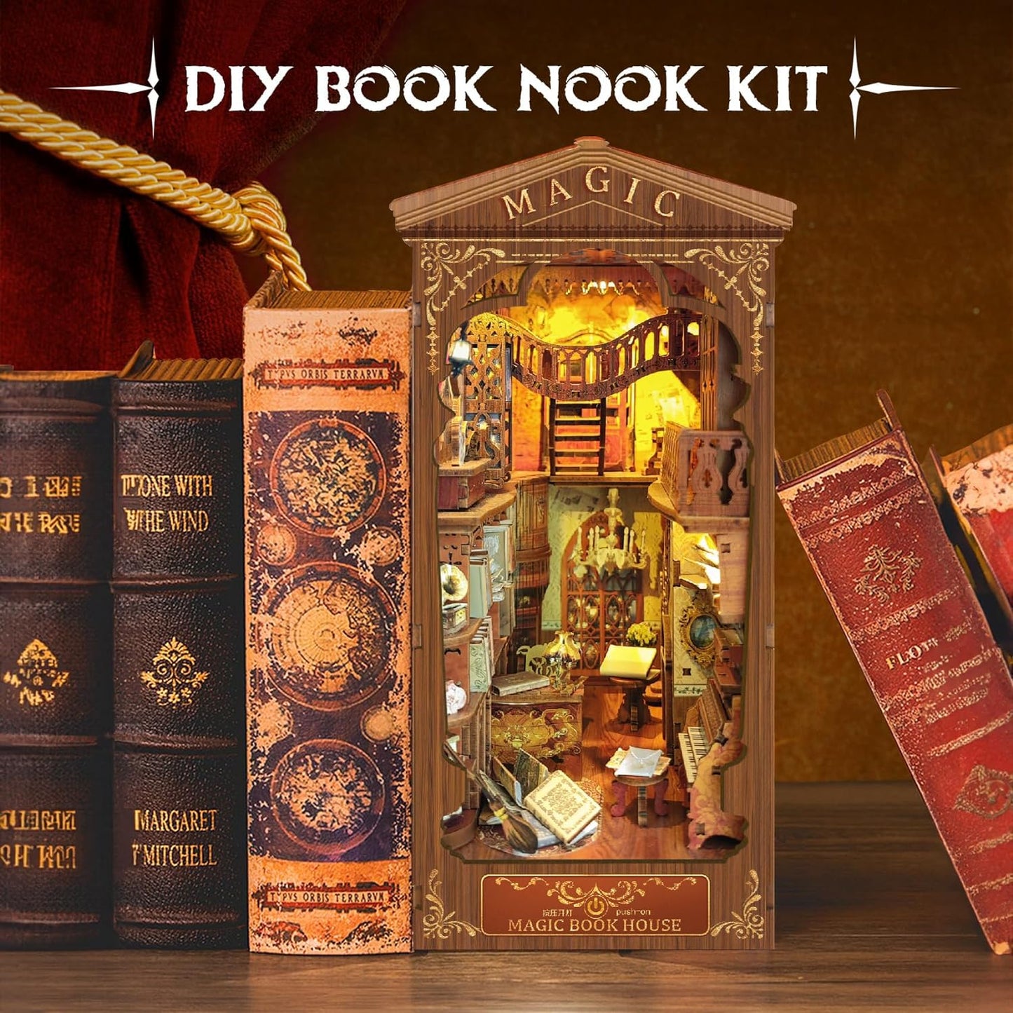 Lysliv Book Nook Kit - DIY Doll House Booknook