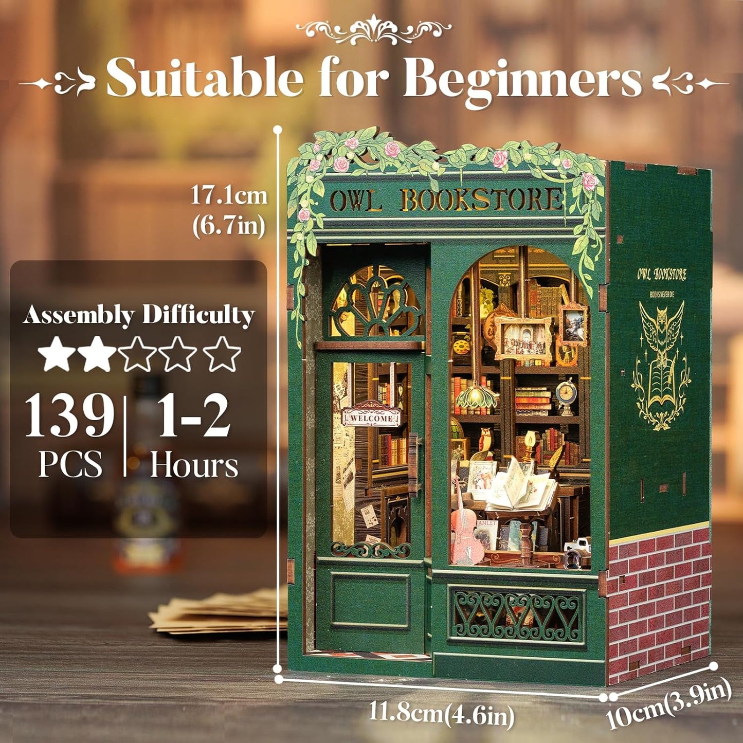 Lysliv Book Nook Kit - DIY Miniature House Kit for Adults