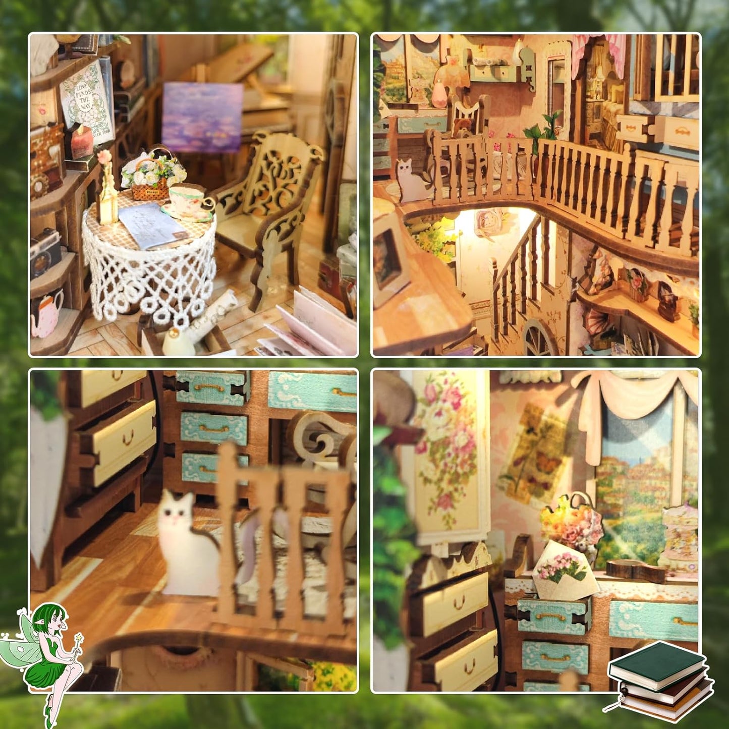 Lysliv Book Nook Kit - DIY Doll House Booknook