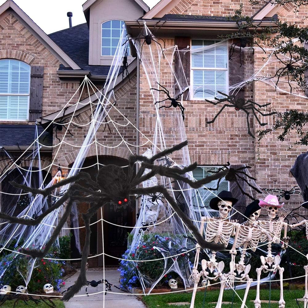 Lysliv Halloween Spider Web and Giant Spider Decorations