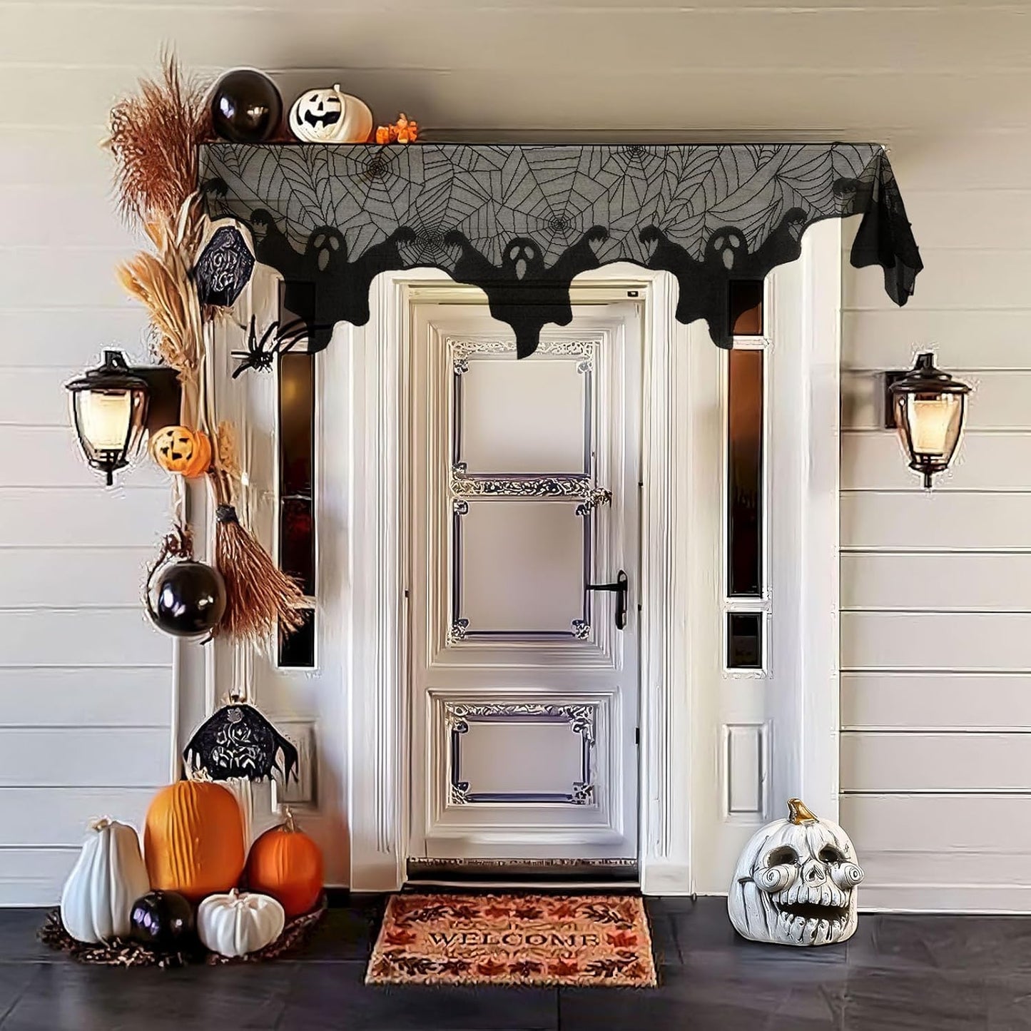Lysliv Black Lace Spiderweb Halloween Decoration