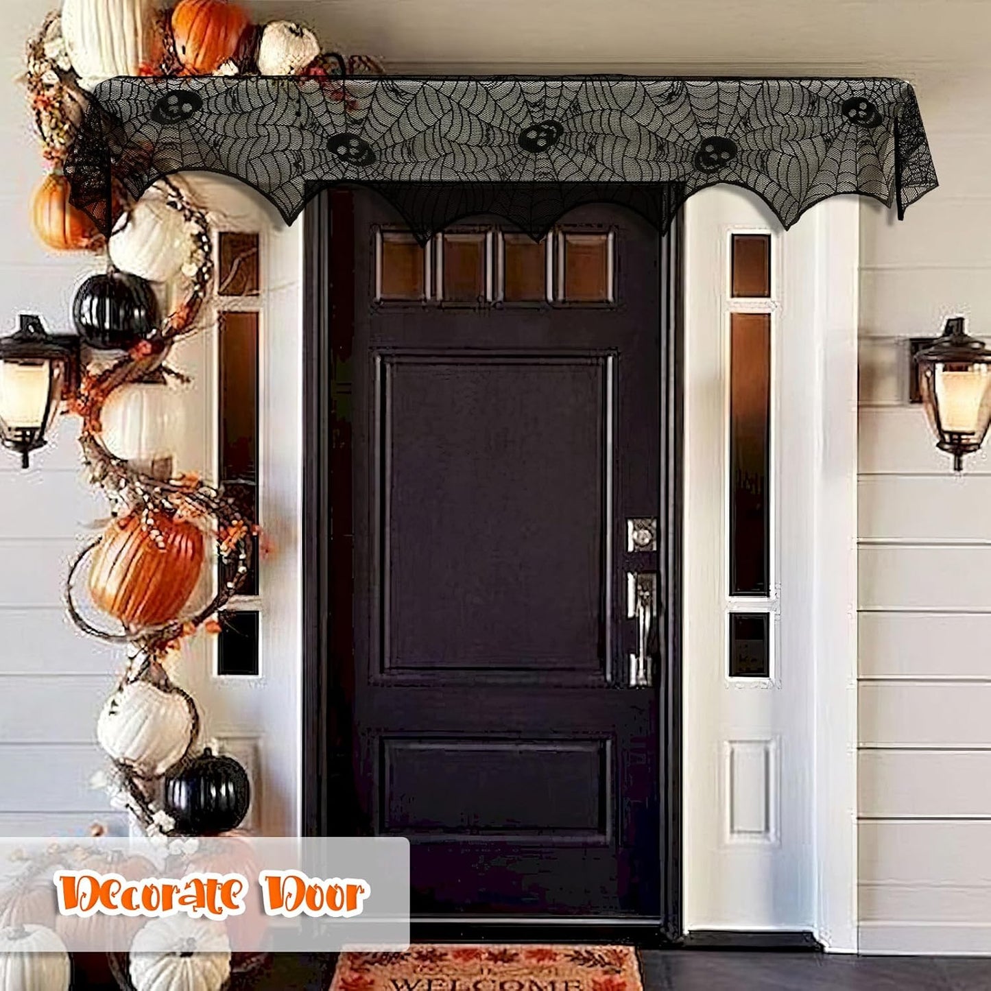 Lysliv Black Lace Spiderweb Halloween Decoration