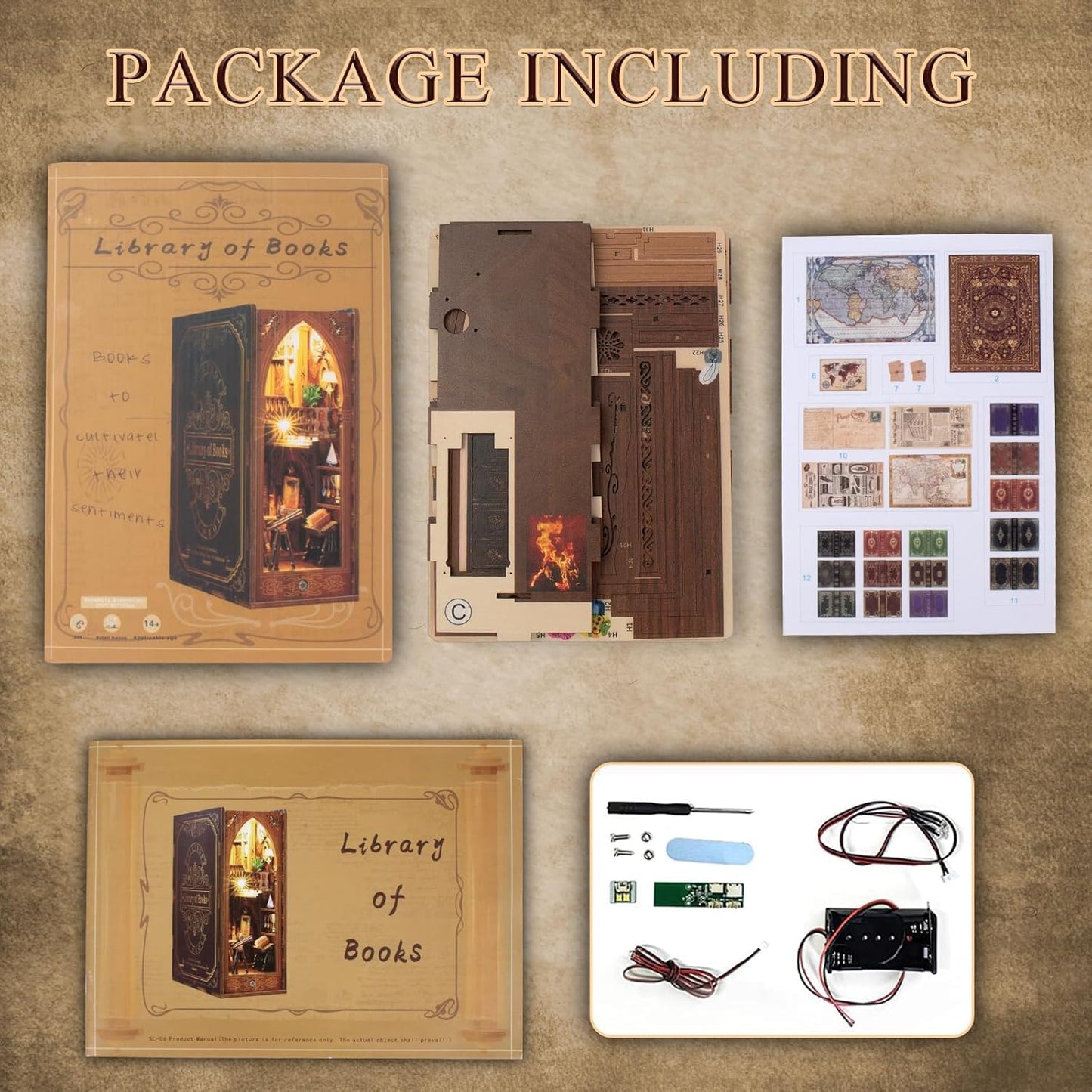Lysliv Book Nook Kit - DIY Doll House Booknook