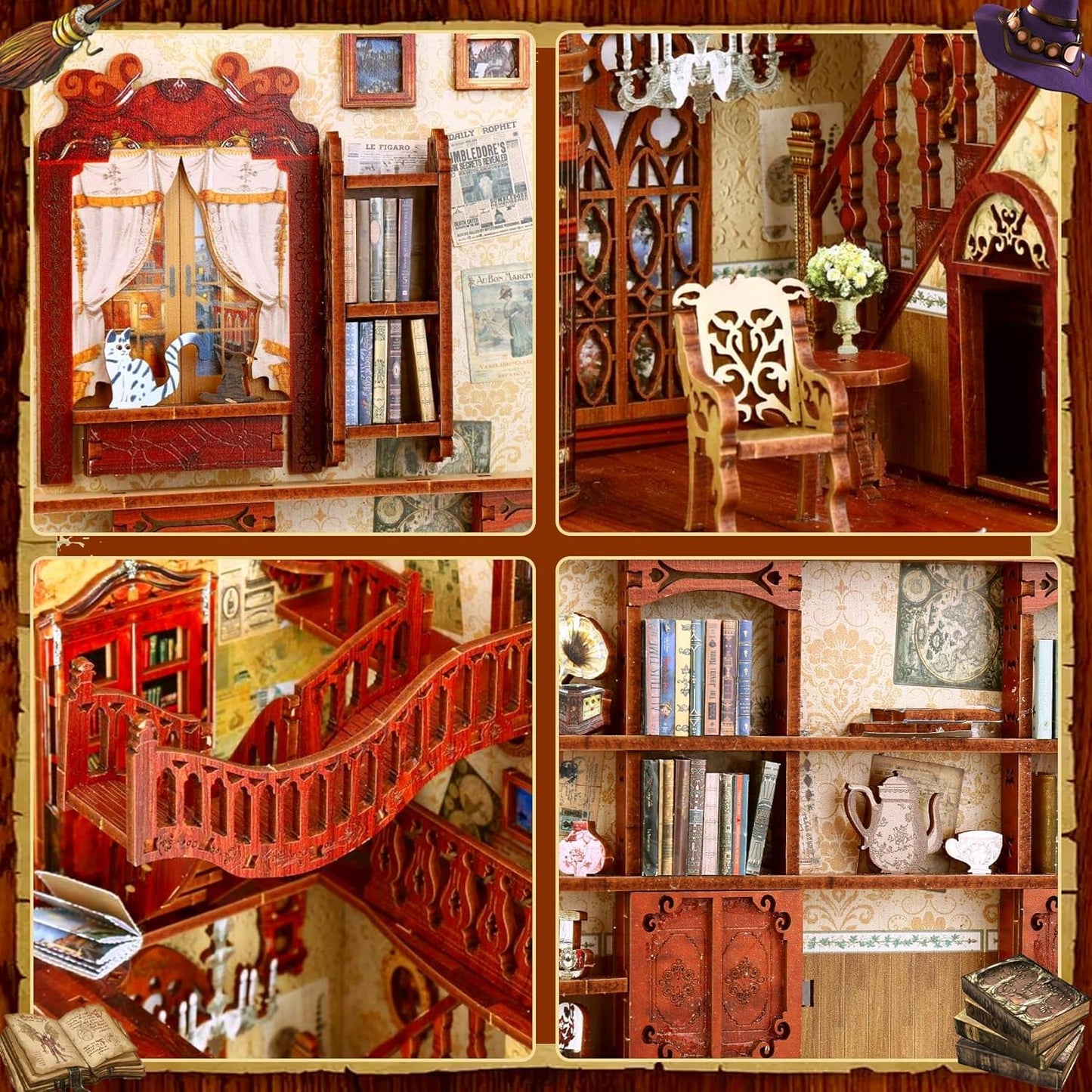 Lysliv Book Nook Kit - DIY Doll House Booknook