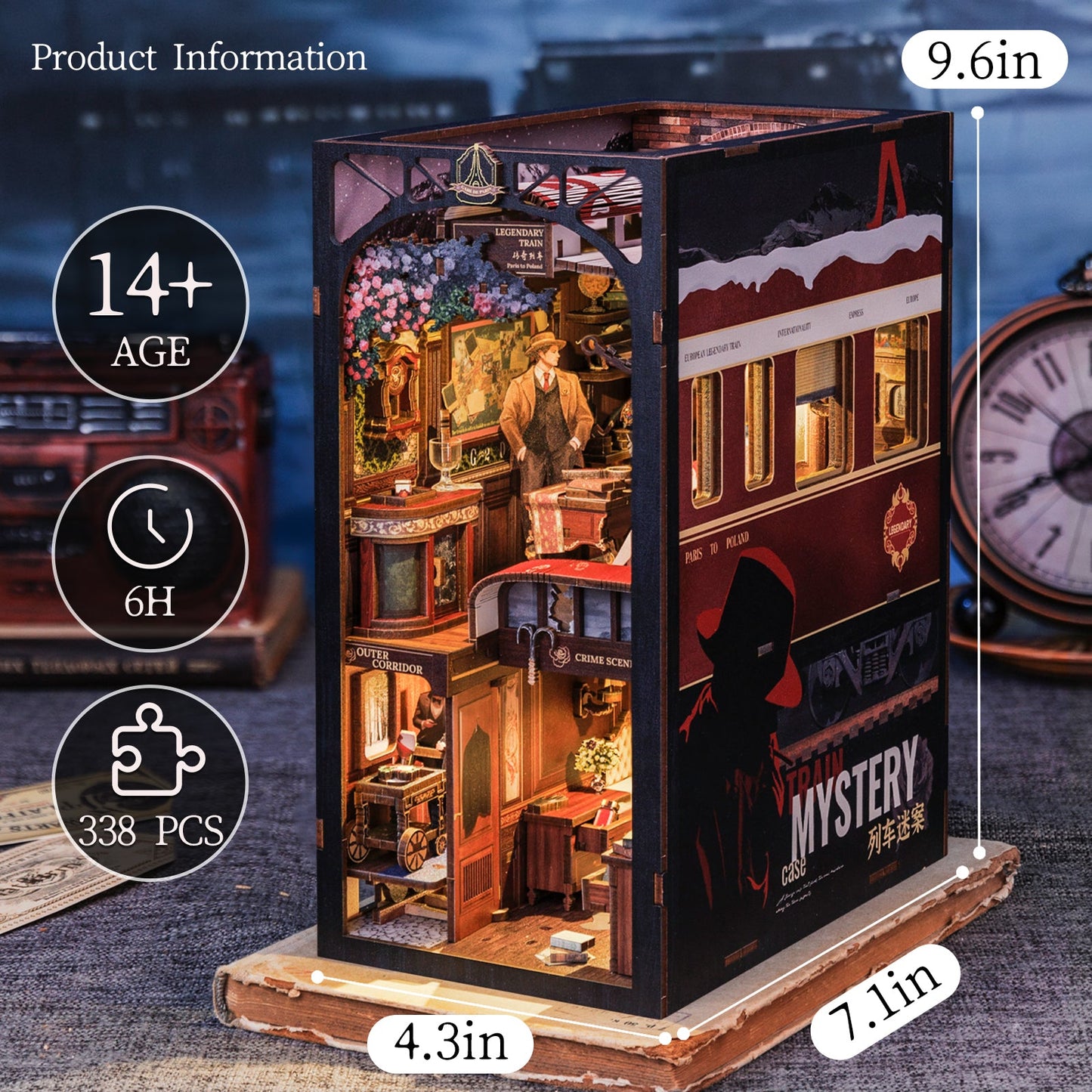 Lysliv DIY Book Nook Kit | Train Mystery
